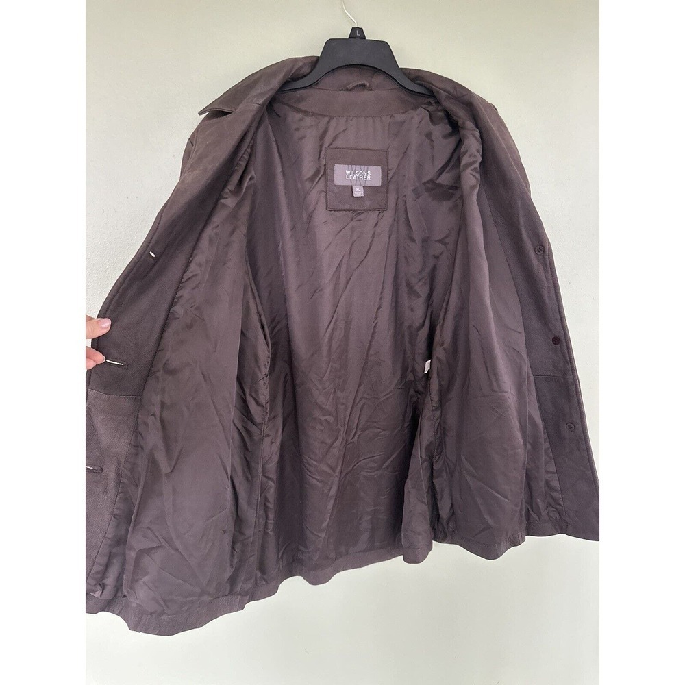 Wilson’s Leather Jacket Men’s Size XL Brown Grunge Mid Length biker 90's​​​ - Picture 11 of 16